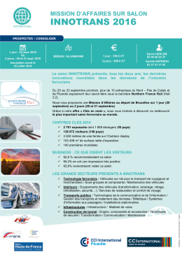 Offre mission Innotrans 2016