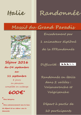 Massif du Grand Paradis - Fédération Française de la Randonnée
