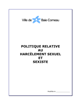 Politique relative au harcèlement sexuel et sexiste