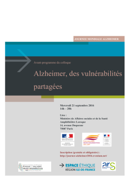 Programme - Ministère des Affaires sociales et de la Santé