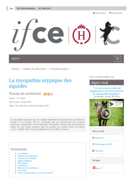Myopathie atypique - Les Haras nationaux