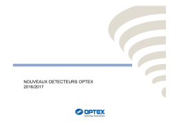 Detecteurs interieurs Optex PDF