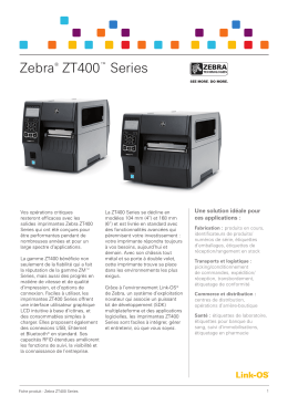 Fiche produit ZT400 Series