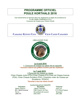 Programme Officiel Poule 2016 - `Association québécoise du griffon