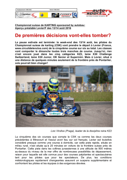 Championnat Suisse de Karting du 13/14 août