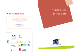 Plaquette - programme d`action 2nd semestre (IREV, 2016)