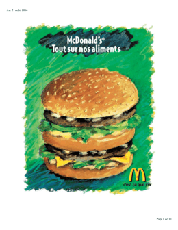 Ingrédients - McDonald`s