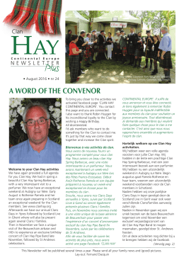 a word of the convenor - The Official website of the Clan Hay