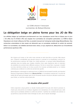 La délégation belge en pleine forme pour les JO de Rio