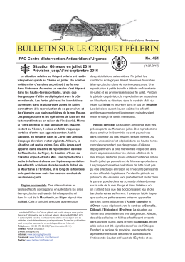 Bulletin sur le Criquet pèlerin No. 454