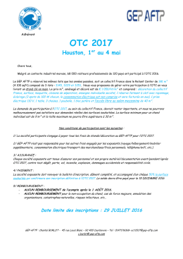OTC 2017 - GEP-AFTP