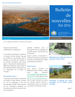 Bulletin de nouvelles - Association des Bassins Versants