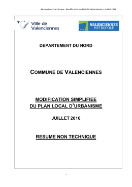 Modification simplifiée du plan local d`urbanisme de Valenciennes