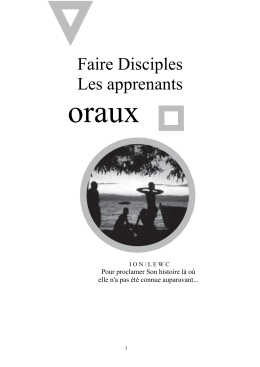 Faire Disciples Les apprenants - International Orality Network