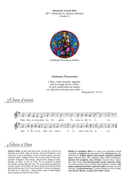 Chant d`entrée Gloire à Dieu - Cathédrale Notre Dame de Paris