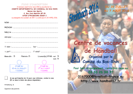 Inscription Fille - Comité Handball 67