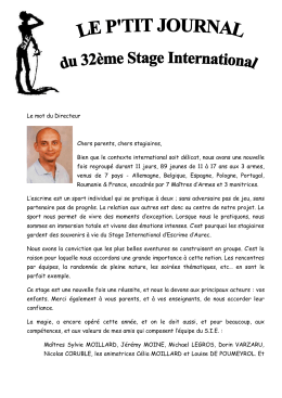 Petit journal Juillet 2016 - Stage International d`Escrime d`Aurec sur