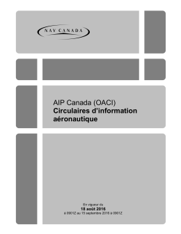 AIP Canada (OACI) Circulaires d`information