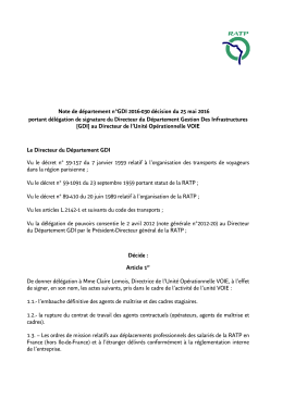Note de département n°GDI 2016-030 décision du 25 mai