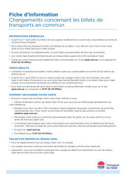 Fact sheet - Changes to Public Transport Ticketing