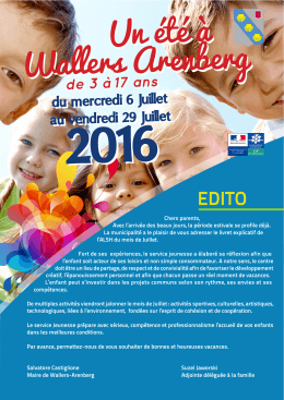 Brochure ALSH Juillet 2016 - Ville de Wallers Arenberg