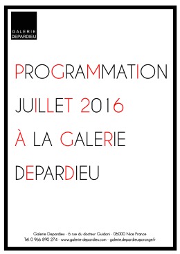 programme - Galerie Depardieu