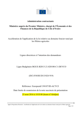 Lignes Directrices Europeaid 138107 ID-ACT CI