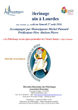 Programme Lourdes août 2016