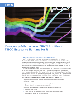 L`analyse prédictive avec TIBCO Spotfire et TIBCO Enterprise