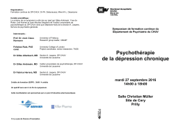 Psychothérapie de la dépression chronique