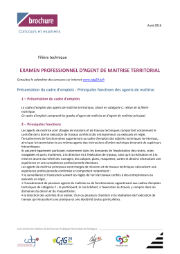 Fiche examen professionnel d`agent de maîtrise