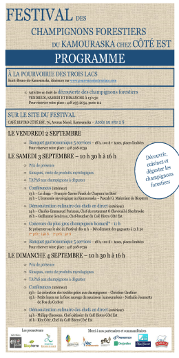 Programme - Côté Est