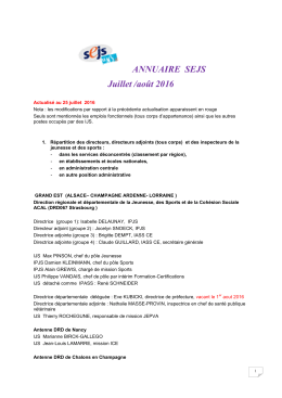 1. ANNUAIRE 2016 site du SEJS