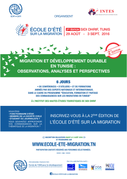 brochure 2016 EEM - Ecole d`Eté sur la Migration