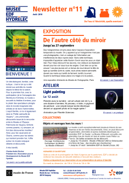 Newsletter n°11 - Musée EDF Hydrelec