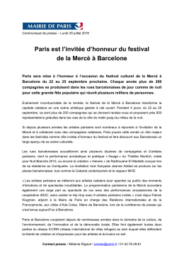 Paris est l`invitée d`honneur du festival de la Mercè à Barcelone