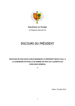 Voir le discours au format PDF - Présidence de la République du