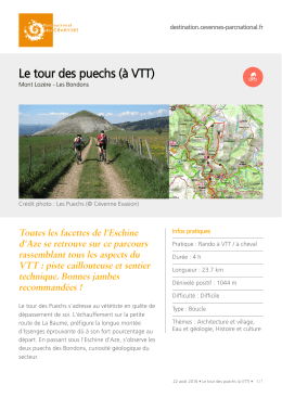 Le tour des puechs (à VTT) - Destination Parc national des Cévennes