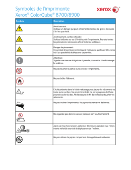 Symboles de l`imprimante Xerox® ColorQube® 8700/8900