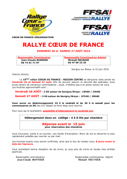 Commissaires - Rallye Coeur de France