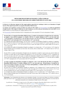 Communiqué de presse Demande d`emploi en LRMP juin 2016