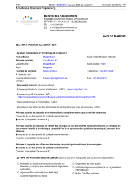 Anschluss Brunnen Regenberg Bulletin des Adjudications AVIS DE