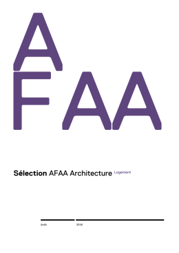 Sélection AFAA Architecture Logement