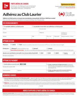 Adhérez au Club Laurier - Liberal Party of Canada