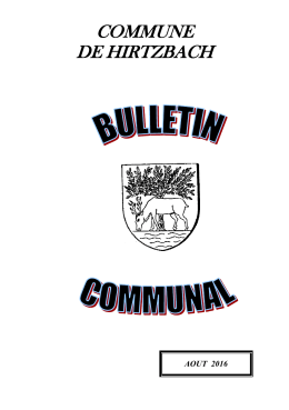bulletin communal Hirtzbach août 2016