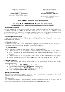 AONO N° 107 CCAA-AG Franç - Ministère des Marchés Publics