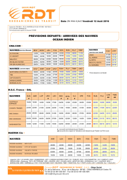 Télécharger les schedules de l`Océan Indien