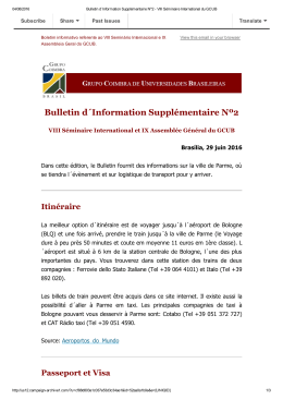 Bulletin d´Information Supplémentaire Nº2
