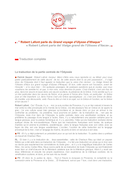 " Robert Lafont parle du Grand voyage d`Ulysse d`Ithaque " « Robert