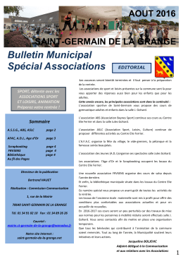 Bulletin Municipal Spécial Associations EDITORIAL - saint